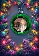 Bombka zielona z Twoim personalizowanym nadrukiem i kodem QR do kolędy