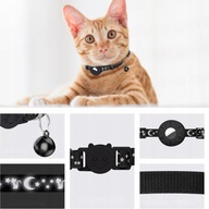 OBROŻA DLA KOTA DO AIRTAG Z UCHWYTEM NA LOKALIZATOR GPS DZWONECZKIEM KOTKA