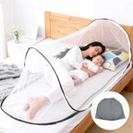 MOSKITIERA NA ŁÓŻKO DUŻA OCHRONA PRZED OWADAMI 200x80 SKŁADANA DLA DZIECI