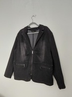 Plus size Szara jeansowa elegancka kurtka jeansowa 52