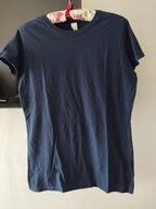 T-SHIRT DAMSKI BAWEŁNIANY W GRANATOWYM KOLORZE NOWY R.XL