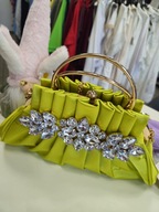 Torebka wizytowa limonka, kamienie !!!