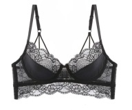 stanik koronkowy koronka kwiaty biustonosz seksowny miękki softbra gorset M
