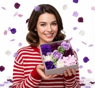 FLOWER BOX MYDLANE RÓŻE W PUDEŁKU KWIATY NA WALENTYNKI PREZENT DLA NIEJ