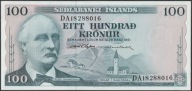 Islandia 100 koron 1961 - T. Gunnarsson - stan bankowy UNC