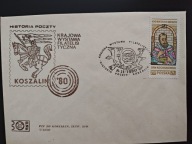 Krajowa Wystawa Historia Poczty Koszalin '80- koperta z dat + kop. czysta
