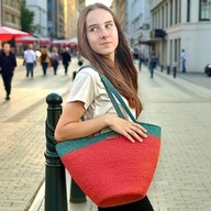 Torba pleciona koszyk miejski shopper na ramie ze sznurka M DUO 2/3