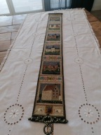 WEŁNIANA MAKATKA KILIM HAFT KRZYŻYKOWY ZAMKI METALOWE KLAMRY 15x125