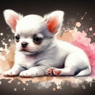 PANEL z nadrukiem na torbę, tkanina wodoodporna 45/45cm chihuahua