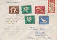 Olimpiada Rzym 1960 - FDC DDR z obiegu pocztowego polecony