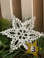 Zestaw 3 gwiazdek, szydełko, ozdoba świąteczna