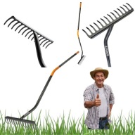 GRABIE OGRODOWE GRABKI DO LIŚCI TRAWY OGRODU METALOWE SOLIDNE SZEROKIE