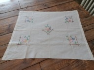 WIEKOWA LNIANA RĘCZNIE WYKONANA HAFTOWANA MAKATKA KILIM KWIATY 73 x 86