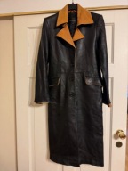 Płaszcz damski S skóra naturalna czarny vintage retro Poetics brand
