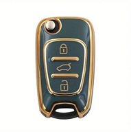 Szaro-złote etui na kluczyk HYUNDAI i20 i30 KIA Sportage Rio 3 przyciski