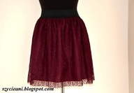 Spódnica bombka śliwkowa koronka guma 38 40 42