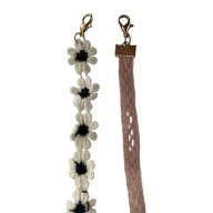 Zestaw dwa chokery na szyję materiałowe ozdobne Stradivarius