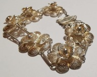 BRANSOLETKA W FILIGRANOWE KWIATUSZKI SREBRO