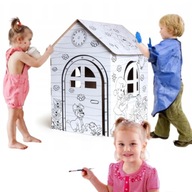 DOMEK DLA DZIECI DUŻY DO MALOWANIA KOLOROWANKA KARTONOWY XXL Z TEKTURY