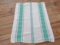 LNIANA ŚCIERKA DO TALERZY ZIELONE PASY 49 x 65 F