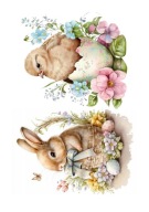 CUKROWY OPŁATEK NA TORT WYDRUK masa KRÓLICZEK ZAJĄCZEK WIELKANOC kwiaty