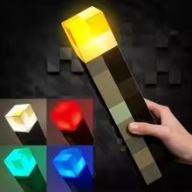 LAMPKA MINECRAFT POCHODNIA TORCH USB LAMPKA NOCNA DEKORACJA DLA DZIECI