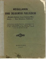 REGULAMIN DOMU ... PUBLICZNEGO / W-wa 1927