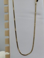 Blueberry Naszyjnik Złoty Żmijka Taśma Diamentowana Gwiazdki stal 316L