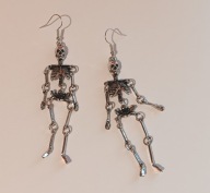 Kolczyki wiszące SZKIELETY kosciotrupy DUŻE ruchome _ HIT na HALLOWEEN goth