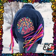 Kurtka jeansowa festiwalowa ręcznie malowana SIEMA oversize Brodnica