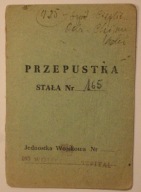 PRZEPUSTKA STAŁA - kpt. KAPITAN, 31.12. 1957