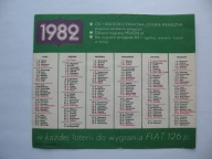 POLSKI MONOPOL LOTERYJNY stary KALENDARZYK REKLAMOWY NA ROK 1982 Z PRL