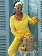 ZOCCO Komplet welurowy bluza i spodnie GABI żółty L/XL