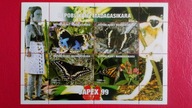 MADAGASKAR 1999 motyle bloczek czyste**