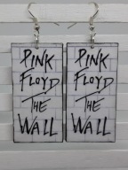 Kolczyki Pink Floyd The Wall decoupage prostokąty grafika Handmade