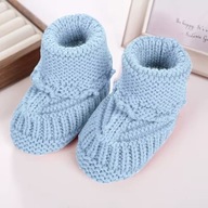 BIAŁE Buciki niemowlęce DO CHRZTU BAWEŁNIANE 3-6 MSCY 10,5 cm