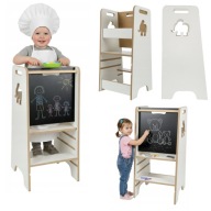 POMOCNIK KUCHENNY DLA DZIECI KITCHEN HELPER MDF DREWNO REGULOWANY +TABLICA