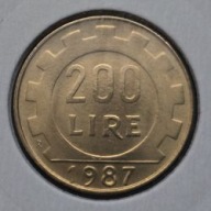 *WŁOCHY [0089]*200 Lirów 1987r. Republika Włoska, Legenda 200 LIRE, Holder