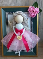 Aniołek w ramce - makrama