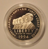 USA - 1 $ DOLAR 1994 KOBIETY W SŁUŻBIE WOJSKOWEJ DLA ARMII AMERYKI - PIĘKNA
