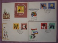 WROCŁAW 1963 - MISTRZOSTWA EUROPY W KOSZYKÓWCE - 6 ZNACZKÓW + BLOCZEK