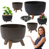 DONICZKA TWORZYWO SZTUCZNE BALKONOWA CZARNA 24x24x 20cm NA NÓŻKACH MISA