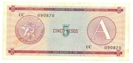 Banknot Kuba 5 Pesos 1985 rok