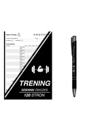 Zeszyt notes treningowy + długopis nigdy się nie poddawaj czarny