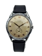 DUŻY MĘSKI NARĘCZNY ZEGAREK DELBANA SUB-SECOND LATA 40-TE - BIAŁY KRUK