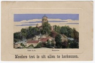 Toszek k. Gliwice. Ruiny zamku. Wytłaczana. Ciekawe napisy i obieg. R !