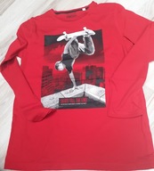 C&A czerwona bluzka z długim rękawem 158/164