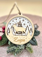 Drewniana Bombka z imieniem 3D na choinkę Bombka z grawerem personalizowana