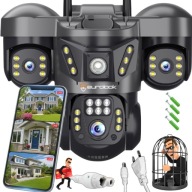 Kamera Zewnętrzna IP Wifi Wodoodporna 3 obiektywy Potrójna AI 6mp MIKROFON