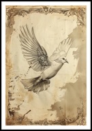 A2 PLAKAT RYSUNEK SZKIC VINTAGE RETRO GOŁĄB GOŁĘBICA